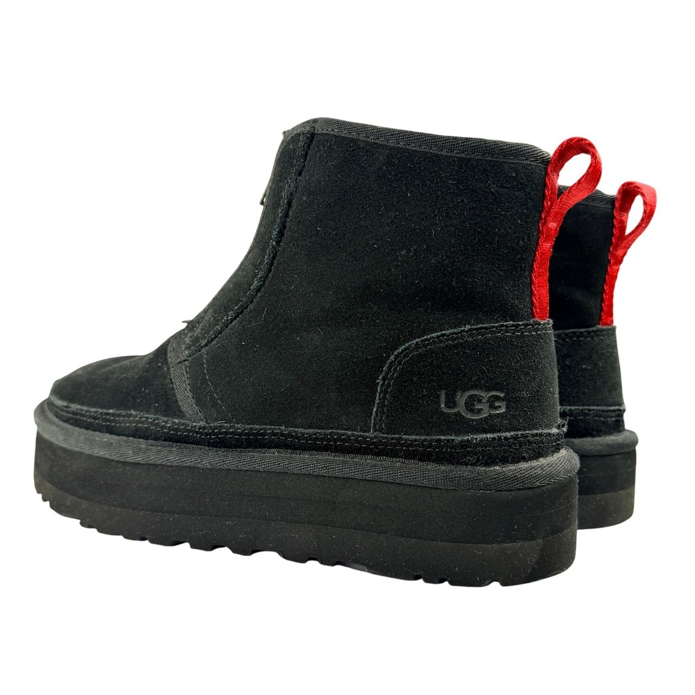 UGG Neumel Platform Zip Boots Womens 7 Black Suede Ankle Bootie 1122677